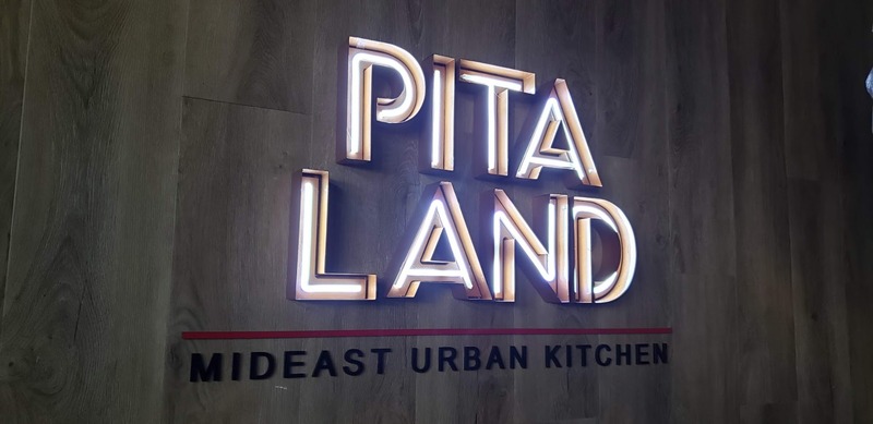 Pita Land Restaurant backlit channel letter sign