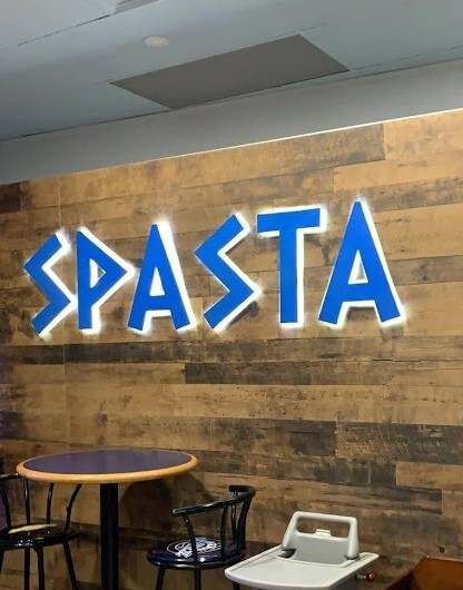 Interior backlit channel letters for a restaurant